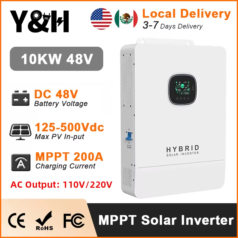 Split Phase Inverter 10Kw 110V 220V - Y&H 10KW Hibrit Solar İnvertör 48V