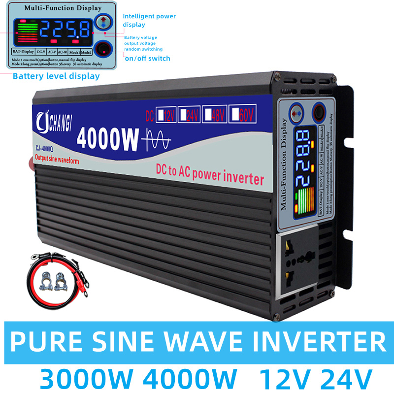 Inverter Pure Sine Wave 60Hz 120V 3000W - Saf sinüs dalga invertör 12v 220v