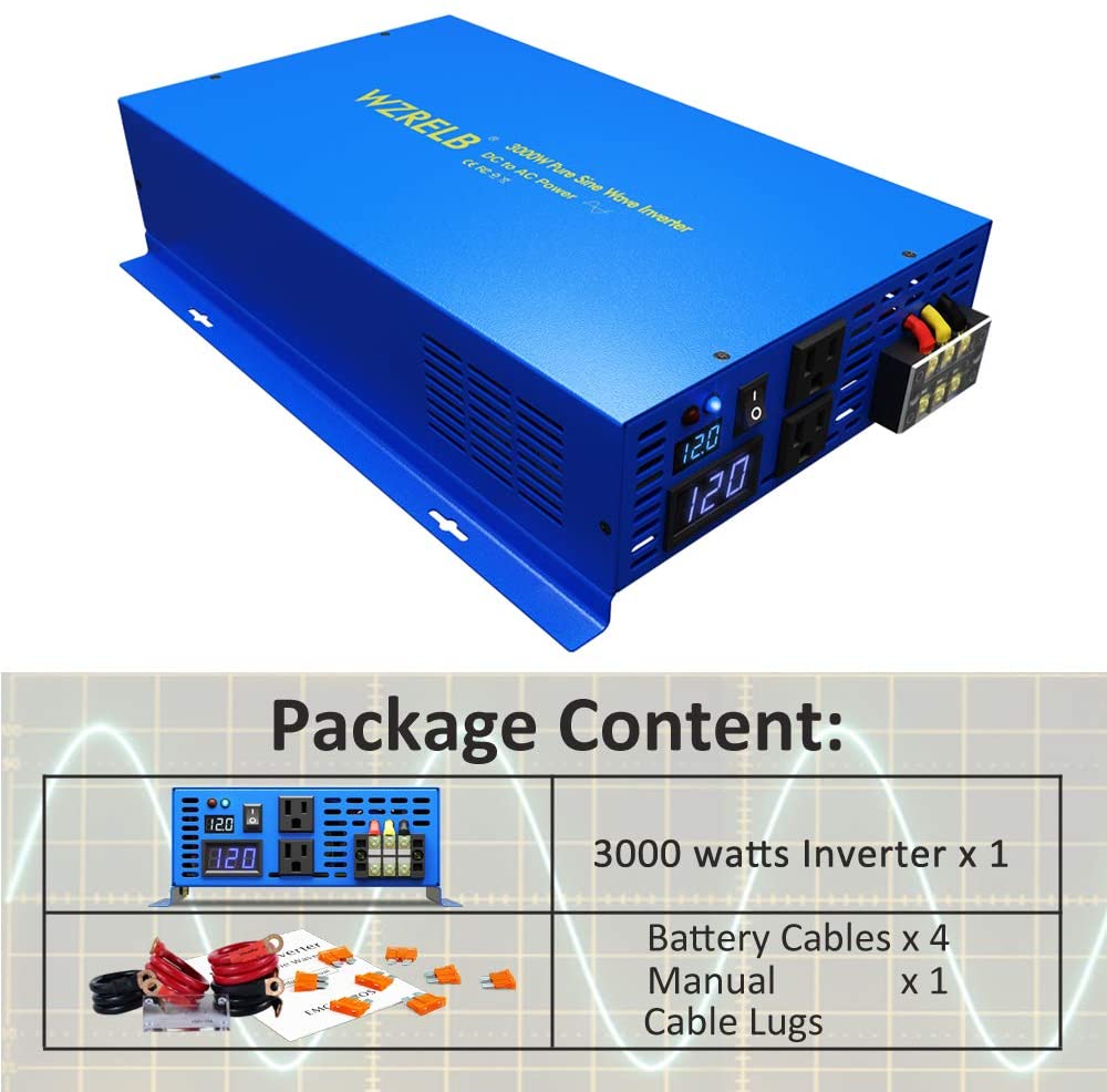 Saf Sinüs Dalgası Güç İnvertör - Inverter Pure Sine Wave 60Hz 120V 3000W incelemesi ve fiyatı