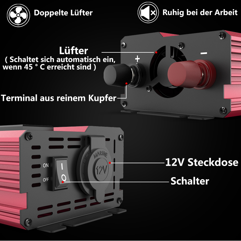 12V - 220V 4000W Tepe Güçlü İn - Power Inverter 12V 220V 4000W Continuous incelemesi ve fiyatı