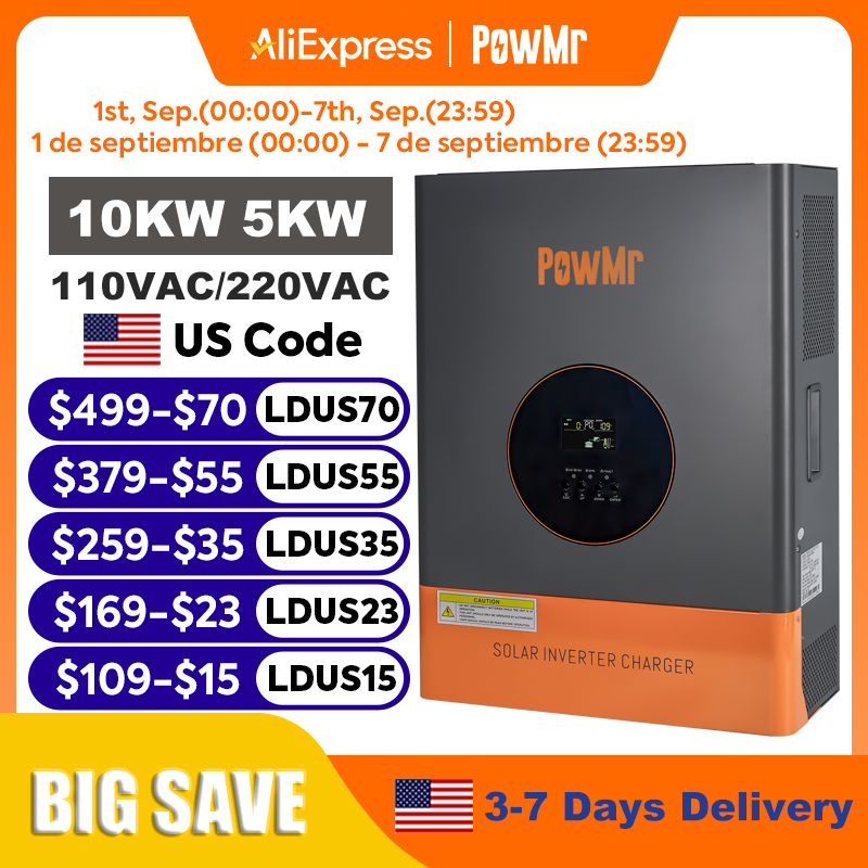 PowMr 10KW 5KW Bölünmüş Fazlı  - Split Phase Inverter 10Kw 110V 220V incelemesi ve fiyatı